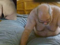 Grandpa gets off with anal toys in bed