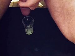 MONSTER CUMSHOT - He fills glass to overflowing!