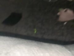 Pissing my grey sweats while watching porn