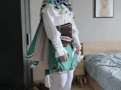 Genshin cosplay温迪手淫并射精