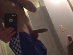 Splendid muscled stud milks his humungous fuck-stick for his devotees