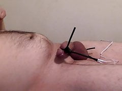 shocking my cock and teasing my nipples