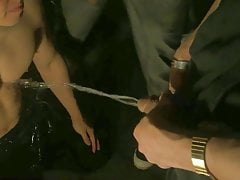 Muscle Twink gets pissed on outside