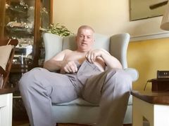 Mature daddy masturbating naked