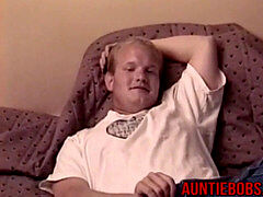 crazy fat guy delectations himself and unloads milky chowder