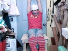 Xandro traps in bdsm bondage