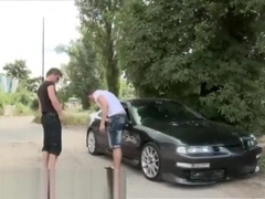 Pissing and jacking outdoors gay Sucking Dick and Anal Sex In Public