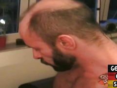 German amateur hunk fucked and creampied in threesome