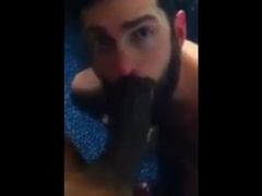 Perfect sucking of huge black cock
