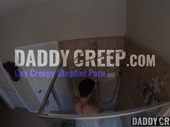 Shower infiltration for a steamy ass eating with my stepson