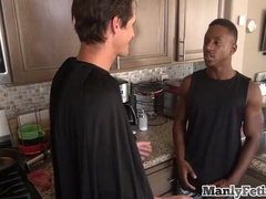 Buff Jock Rimmed In Interracial Couple By Caped Boyfriend