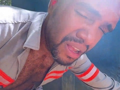 Black dude left the construction website to give his bum to the park's camper guard.