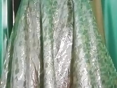 Indian Gay Crossdresser  pressing her big boobs and fingering in her ass in pink dress