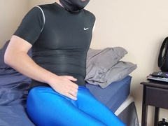 Spandex cum, cum on spandex, spandex masturbation