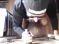Real IR gloryhole DILF barebacked at home till cum in mouth