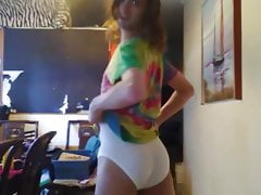 Weak Girly Twink Teases in Tighty Whities