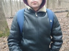 Handsome man explores gay fetish pleasures in the forest
