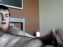 Sexy hairy bear enjoying his orgasm