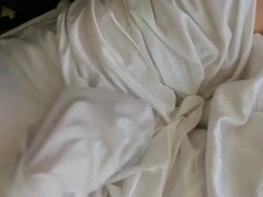 Nylon Slip Wank & Cum - Vintage Crossdresser Webcam Solo