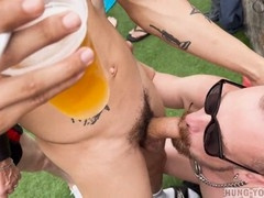 George Mason’s first time at an open cruising party turns into a wild fuckfest