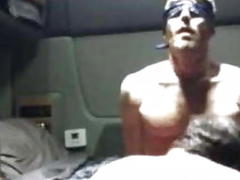 Daddy trucker with a big thick cock is fucking in his truck.