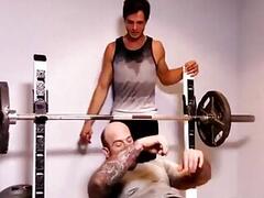 His tep step dad gives him a workout.. And a creampie