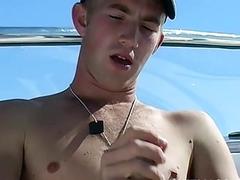 British amateur jerks off on a boat