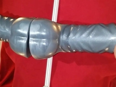 Prostate milking with HUGE dildo in Chastity till orgasm 3