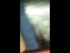 Playing with my cock in the car - trying not to get caught