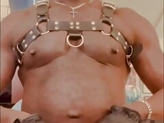 Leather Harness Denim Cutoffs BBC Titplay and Sex Toy Session