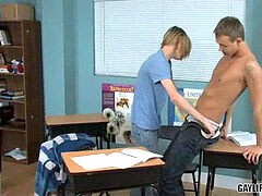 Rough sex, classroom, gay rimming