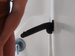 White sissy bbc dildo shower