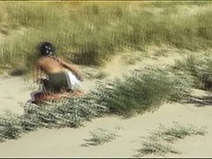 In the desert - two men make horny cock wank and then huge cumshot
