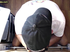 Moustache glory hole DILF dick sucking BF