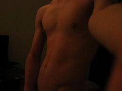 the straight guy jerks off in the dark until he cums