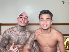 Inked boy screwing a white man