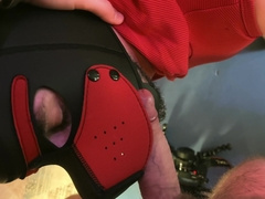 Obedient Dog Gets Fucked With A Toy In Her Ass, Sucks Cock And Licks Feet