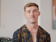 Solo tatted anxious jock masturbating his weenie on hist first-ever audition