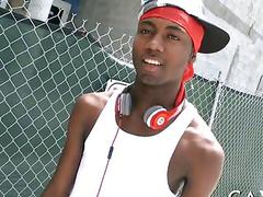 Black guy is down with giving this dude an interracial blowjob