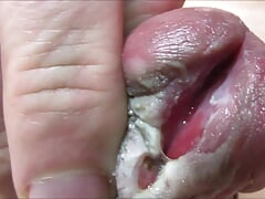 Extreme Close Up Cock Treated With Citric Acid And Cumshot at 3:40