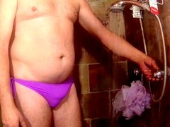 Sexy crossdresser, swimsuit cum, amateur crossdresser