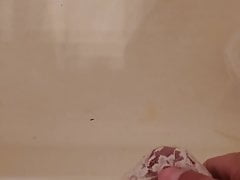Pee and cum in my wife's panties