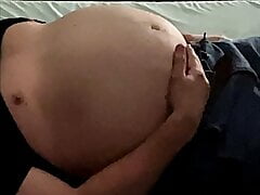 Mpreg belly full inflated and hard