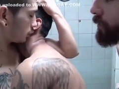 3way At Showers In Argentina. Hot Gay Sex