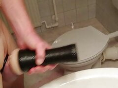 My oiled amateur cock wanked with cockring and cum