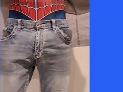 Spidermans jizz-shotgun and Spiidersmans jizz shot costume play Spidey's Web's