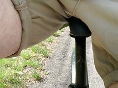 Young boy public flash dick on bike to strangers
