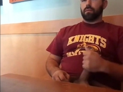Bearded Bro Public Jerk Off in A Coffee Shop 11