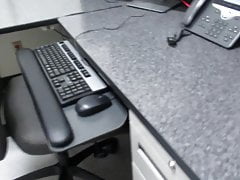 Office Fucking and Cum on Jacqueline's Bra, Thong and Skirt