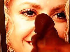 Shakira cum tribute over all her beautiful face